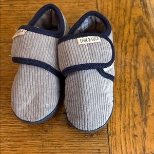 Livie & Luca Gray and Navy Kids Slippers